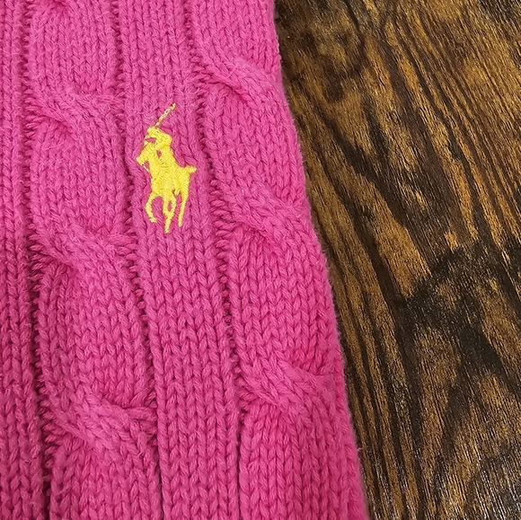 Ralph Lauren Sport Women's Vibrant Pink Cable Knit Sweater Size-M - Picture 6 of 10